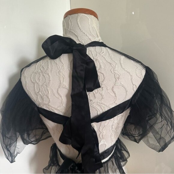NWT Simone Rocha x H&M Puff Sleeve Tulle Top in Black sz XS - Picture 12 of 16